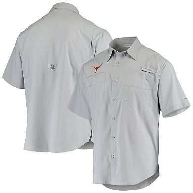 Men's Columbia Gray Texas Longhorns Tamiami Omni-Shade Button-Down Shirt