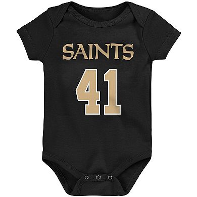 Infant Alvin Kamara Black New Orleans Saints Mainliner Player Name & Number Bodysuit