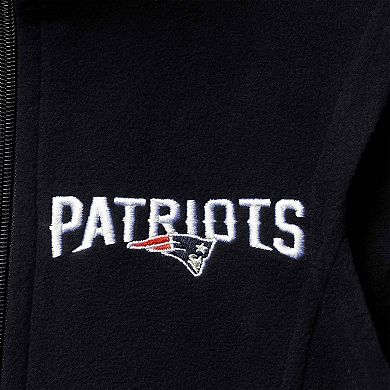 Women's New England Patriots Navy Houston Fleece Full-Zip Vest