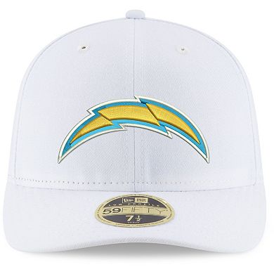 Men's New Era White Los Angeles Chargers Team Logo Omaha Low Profile 59FIFTY Fitted Hat