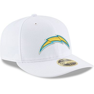 Men's New Era White Los Angeles Chargers Team Logo Omaha Low Profile 59FIFTY Fitted Hat