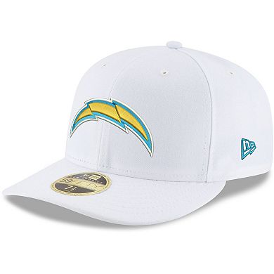 Men's New Era White Los Angeles Chargers Team Logo Omaha Low Profile 59FIFTY Fitted Hat