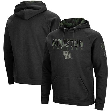 Men's Colosseum Black Houston Cougars OHT Military Appreciation Camo Pullover Hoodie