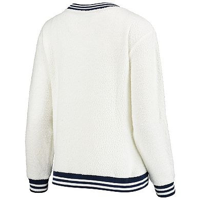 Women's Concepts Sport Cream/Navy St. Louis Blues Granite Sherpa Pullover Sweatshirt