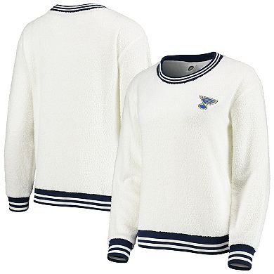 Women's Concepts Sport Cream/Navy St. Louis Blues Granite Sherpa Pullover Sweatshirt