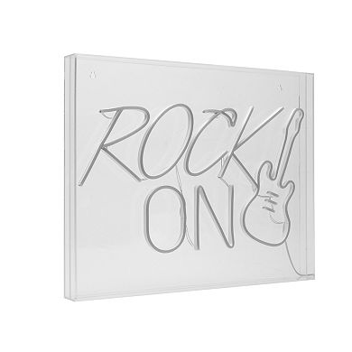 Neon Acrylic Box LED Sign - Rock On