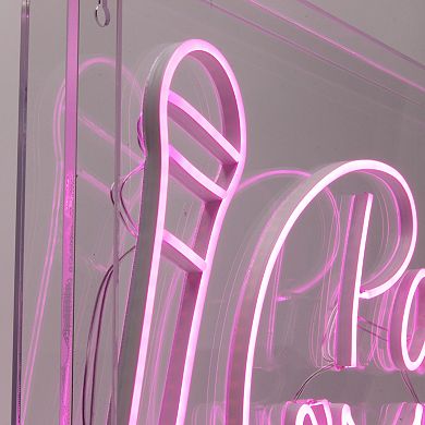 Neon Acrylic Box LED Sign - Pass the Mic