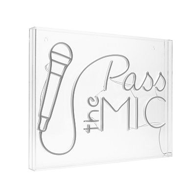 Neon Acrylic Box LED Sign - Pass the Mic