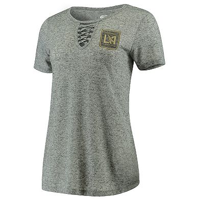 Women's Concepts Sport Gray LAFC Podium Lace Up T-Shirt