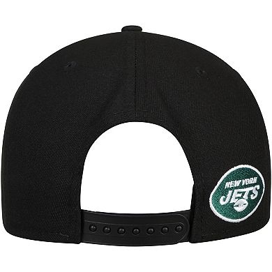 Men's New Era Black New York Jets Gothic Script 9FIFTY Adjustable Snapback Hat