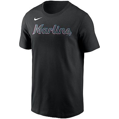 Men's Nike Black Miami Marlins Team Wordmark T-Shirt