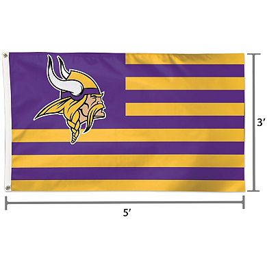 WinCraft Minnesota Vikings 3' x 5' Americana Stars & Stripes Deluxe Flag