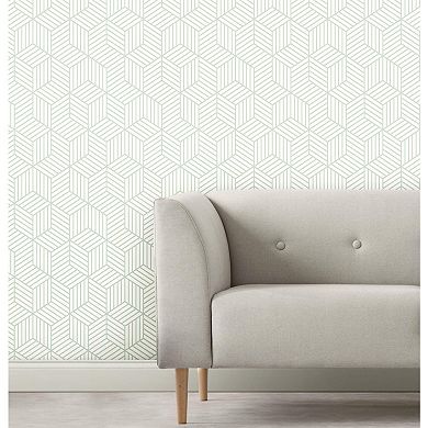 RoomMates Striped Hexagon Peel & Stick Wallpaper