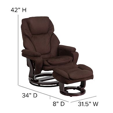 Flash Furniture Swivel Recliner & Ottoman 2-piece Set