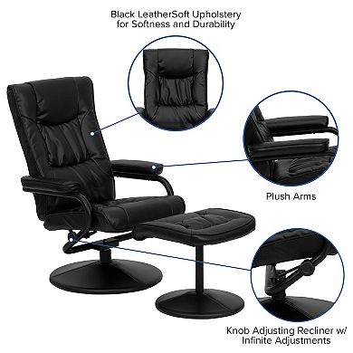 Flash Furniture Multi-Position Recliner Chair & Ottoman 2-piece Set