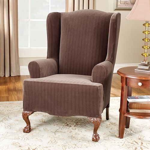 Sure Fit PinStriped Wing Chair Slipcover