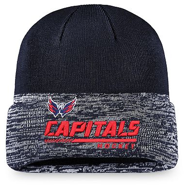 Men's Fanatics Branded Navy Washington Capitals Authentic Pro Locker Room Official Graphic Cuffed Knit Hat