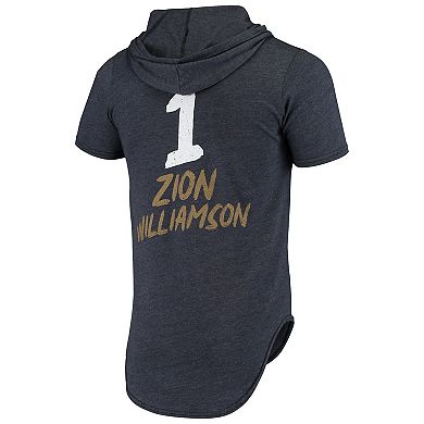 Men's Fanatics Branded Zion Williamson Heathered Navy New Orleans Pelicans Hoodie Tri-Blend T-Shirt