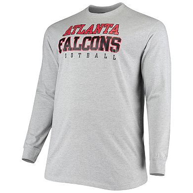 Men's Fanatics Branded Heathered Gray Atlanta Falcons Big & Tall Practice Long Sleeve T-Shirt