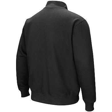 Men's Colosseum Black Wisconsin Badgers Big & Tall Tortugas Quarter-Zip Jacket