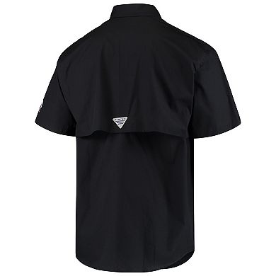 Men's Columbia PFG Black Ohio State Buckeyes Bonehead Button-Up Shirt