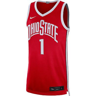 Men's Nike #1 Scarlet Ohio State Buckeyes Limited Basketball Jersey