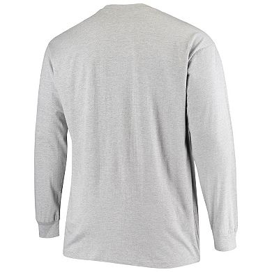 Men's Fanatics Branded Heathered Gray Baltimore Ravens Big & Tall Practice Long Sleeve T-Shirt