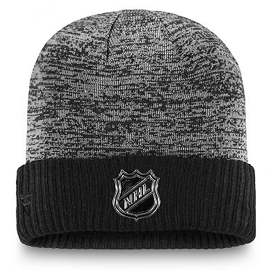 Men's Fanatics Branded Black Edmonton Oilers Authentic Pro Travel & Training Cuffed Knit Hat