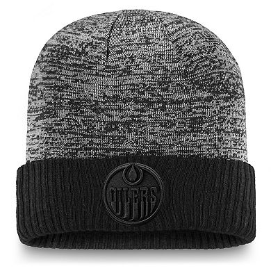 Men's Fanatics Branded Black Edmonton Oilers Authentic Pro Travel & Training Cuffed Knit Hat