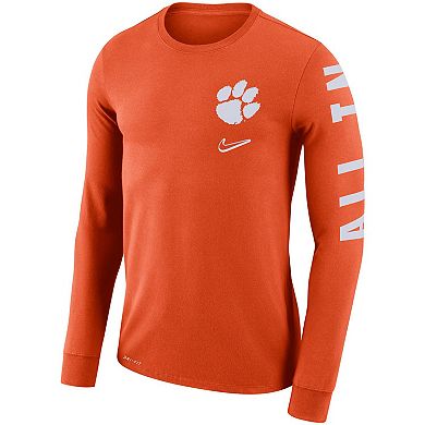 Men's Nike Orange Clemson Tigers Local Mantra Performance Long Sleeve T-Shirt