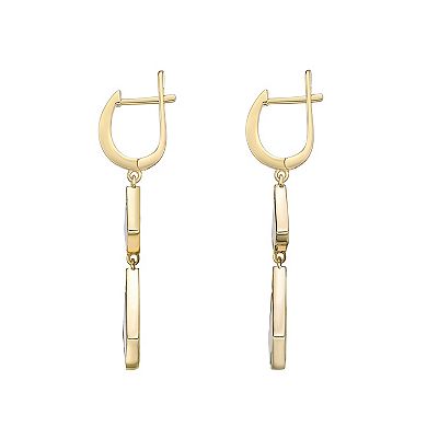 Gemminded Gold Over Sterling Silver Mother-Of-Pearl & Cubic Zirconia Double Drop Earrings
