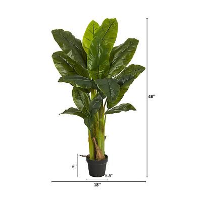 nearly natural Artificial Triple Stalk Banana Tree Floor Decor