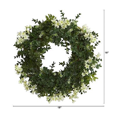 nearly natural Artificial Eucalyptus & Daisy Wreath