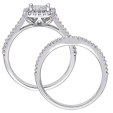 Stella Grace 10k White Gold 5/8 Carat T.W Diamond Engagement Ring Set