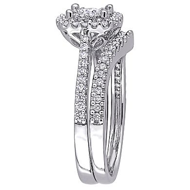 Stella Grace 10k White Gold 5/8 Carat T.W Diamond Engagement Ring Set