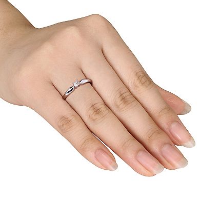 Stella Grace 10k White Gold 1/10 Carat T.W. Diamond Solitaire Engagement Ring