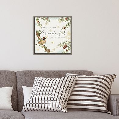 Amanti Art Christmas Tradition IV Bird Katie Pertiet Framed Canvas Wall Art