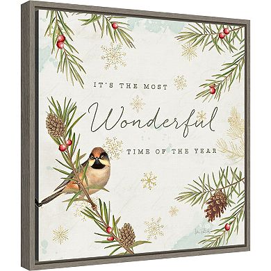 Amanti Art Christmas Tradition IV Bird Katie Pertiet Framed Canvas Wall Art