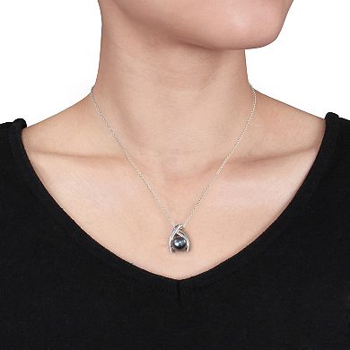 Stella Grace Sterling Silver Dyed Tahitian Cultured Pearl Pendant