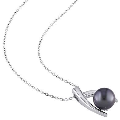 Stella Grace Sterling Silver Dyed Tahitian Cultured Pearl Pendant
