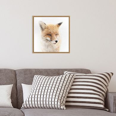 Amanti Art Satisfied Fox Framed Canvas Wall Art