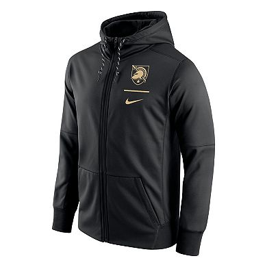 Men's Nike Black Army Black Knights Logo Stack Performance Full-Zip Hoodie