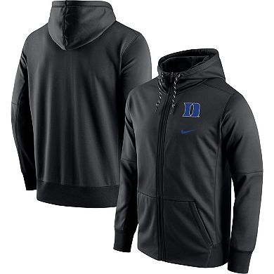 Men's Nike Black Duke Blue Devils Logo Stack Performance Full-Zip Hoodie