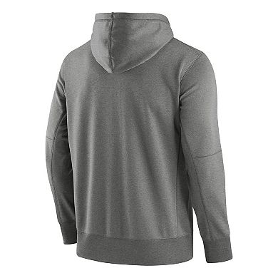 Men's Nike Heathered Gray Ohio State Buckeyes Logo Stack Performance Full-Zip Hoodie