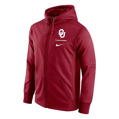 Men's Nike Crimson Oklahoma Sooners Logo Stack Performance Full-Zip Hoodie