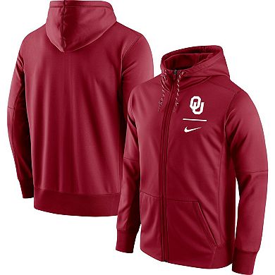 Men's Nike Crimson Oklahoma Sooners Logo Stack Performance Full-Zip Hoodie