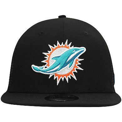 Men's New Era Black Miami Dolphins Shade Trucker 9FIFTY Snapback Hat