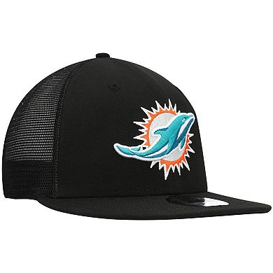 Men's New Era Black Miami Dolphins Shade Trucker 9FIFTY Snapback Hat