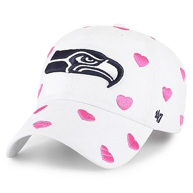 Toddler Girls '47 White Seattle Seahawks Surprise Clean Up Adjustable Hat