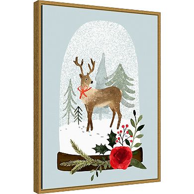 Amanti Art Snow Globe Village III Framed Canvas Wall Art